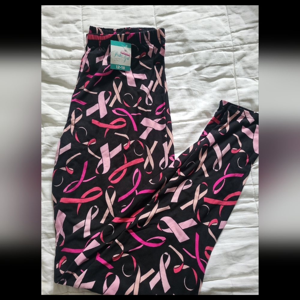 Posh Gal Brand New Leggings, Breast Cancer awareness fits sizes 12 to 18